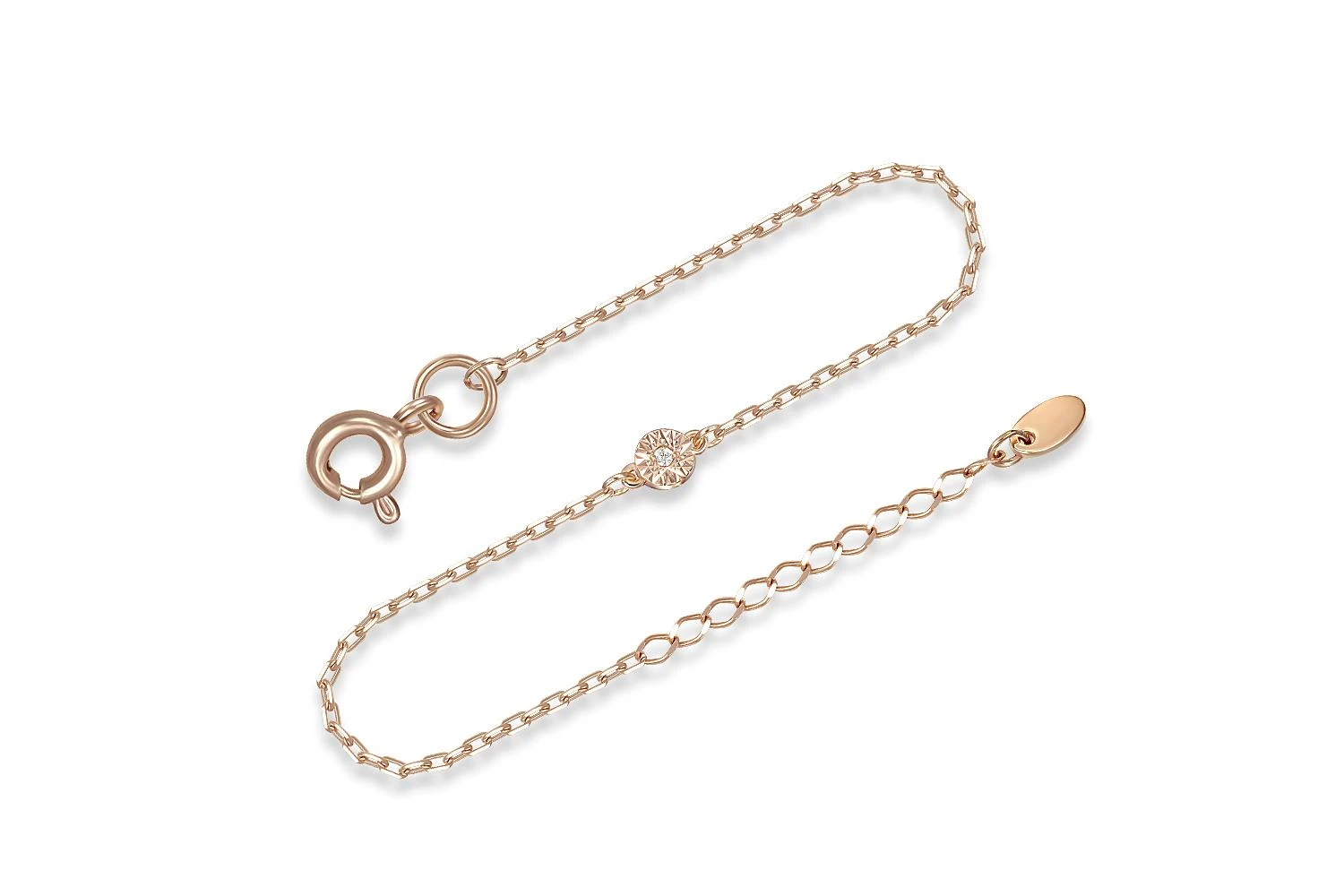 Браслет из красного золота с 2 бриллиантами