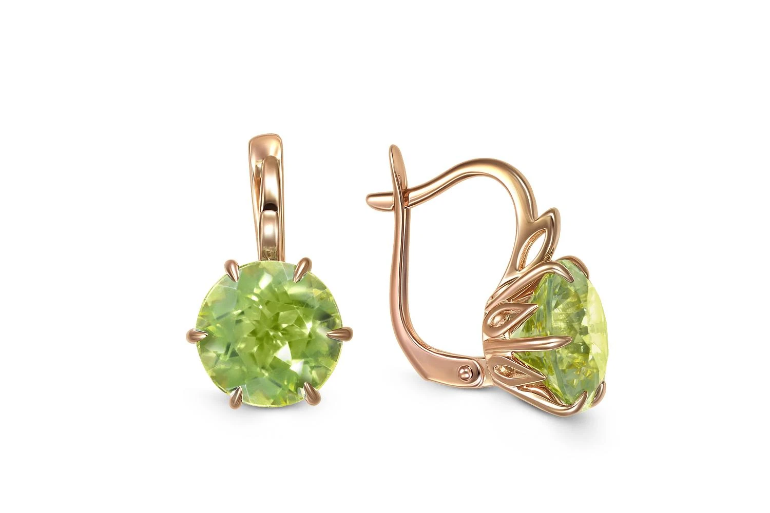 Серьги из красного золота с 2 ситаллами