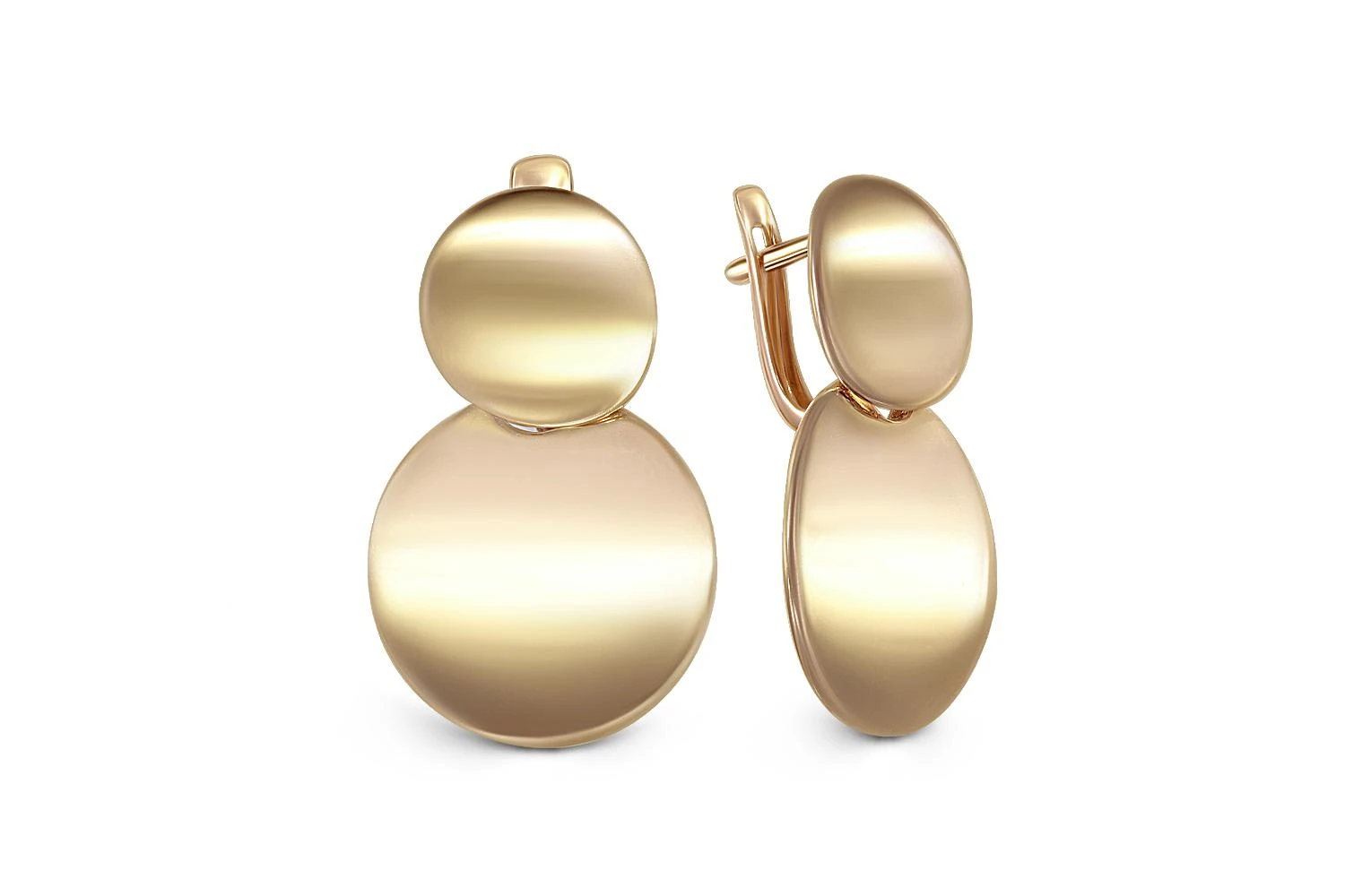 Серьги Круги из жёлтого золота без вставок