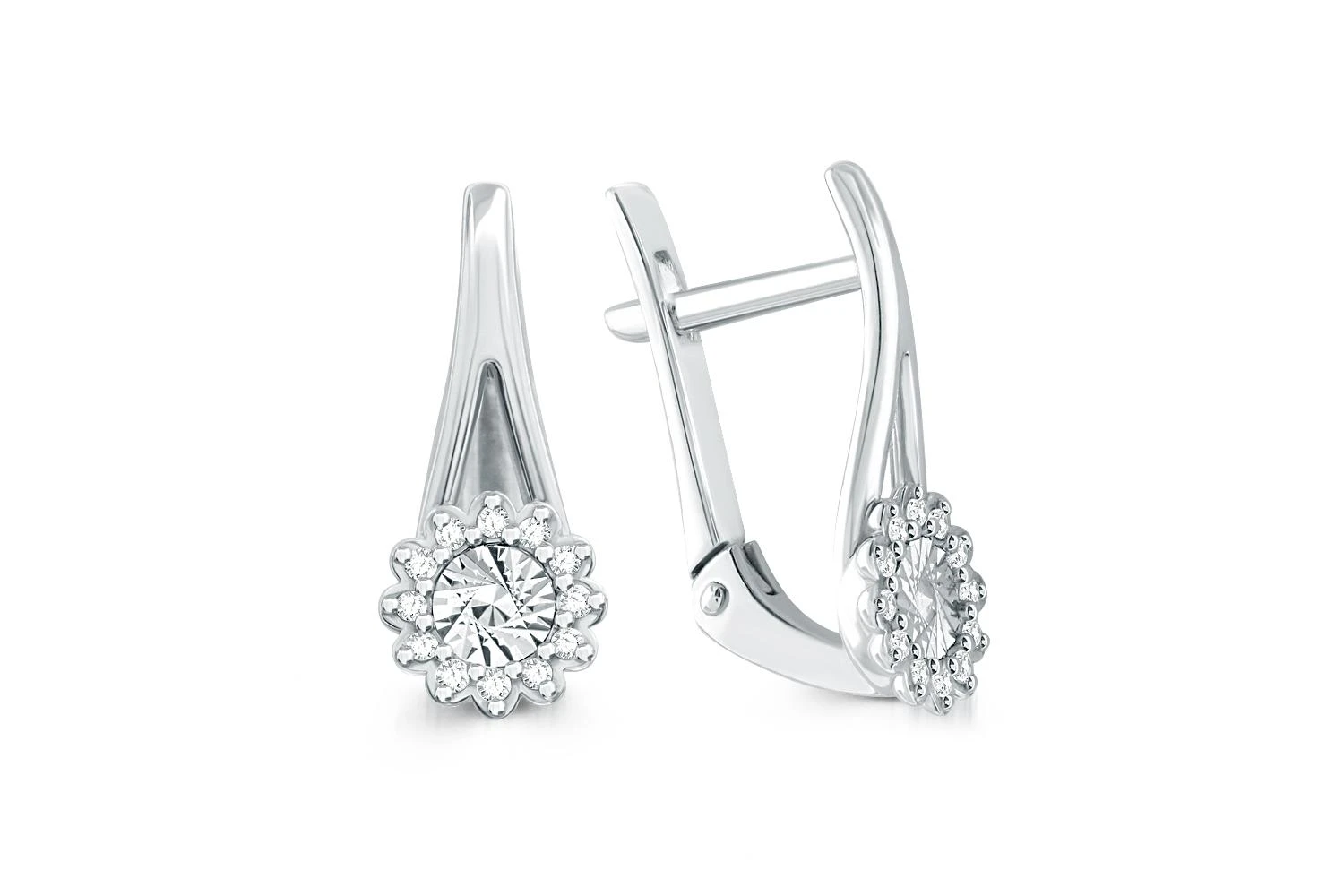 Серьги из белого золота с 24 бриллиантами