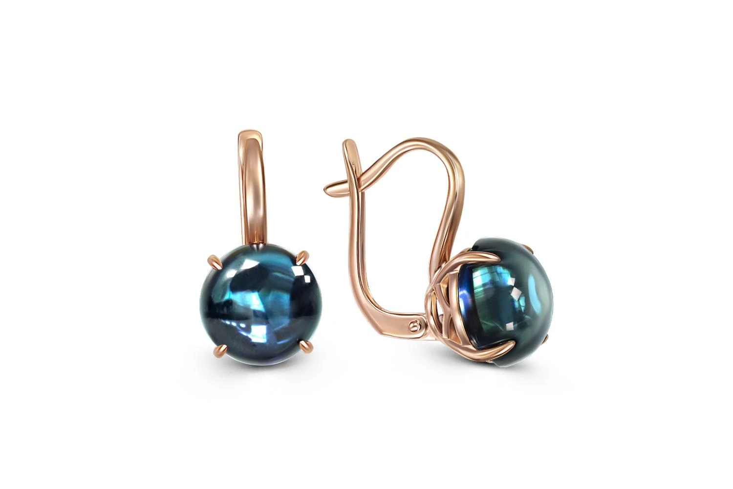 Серьги из красного золота с 2 наноситалами