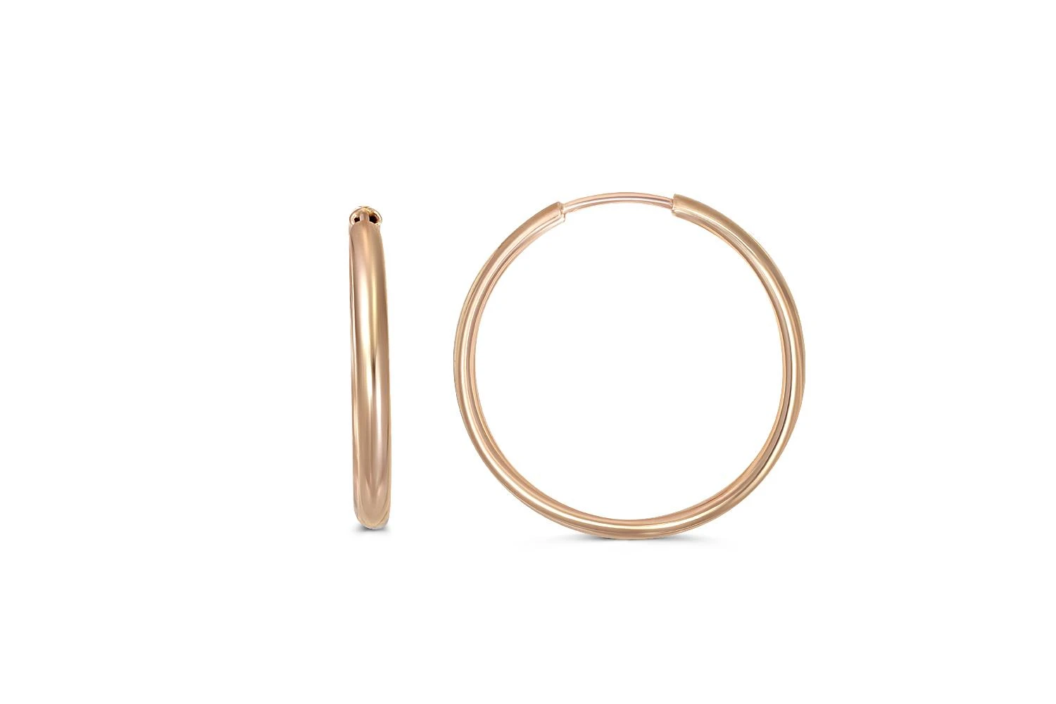 Серьги-конго из красного золота без вставок