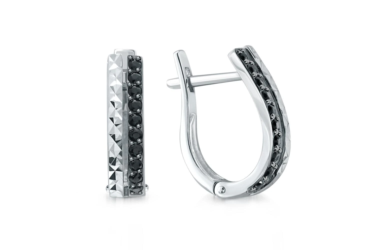 Серьги Дорожки из белого золота с 20 фианитами