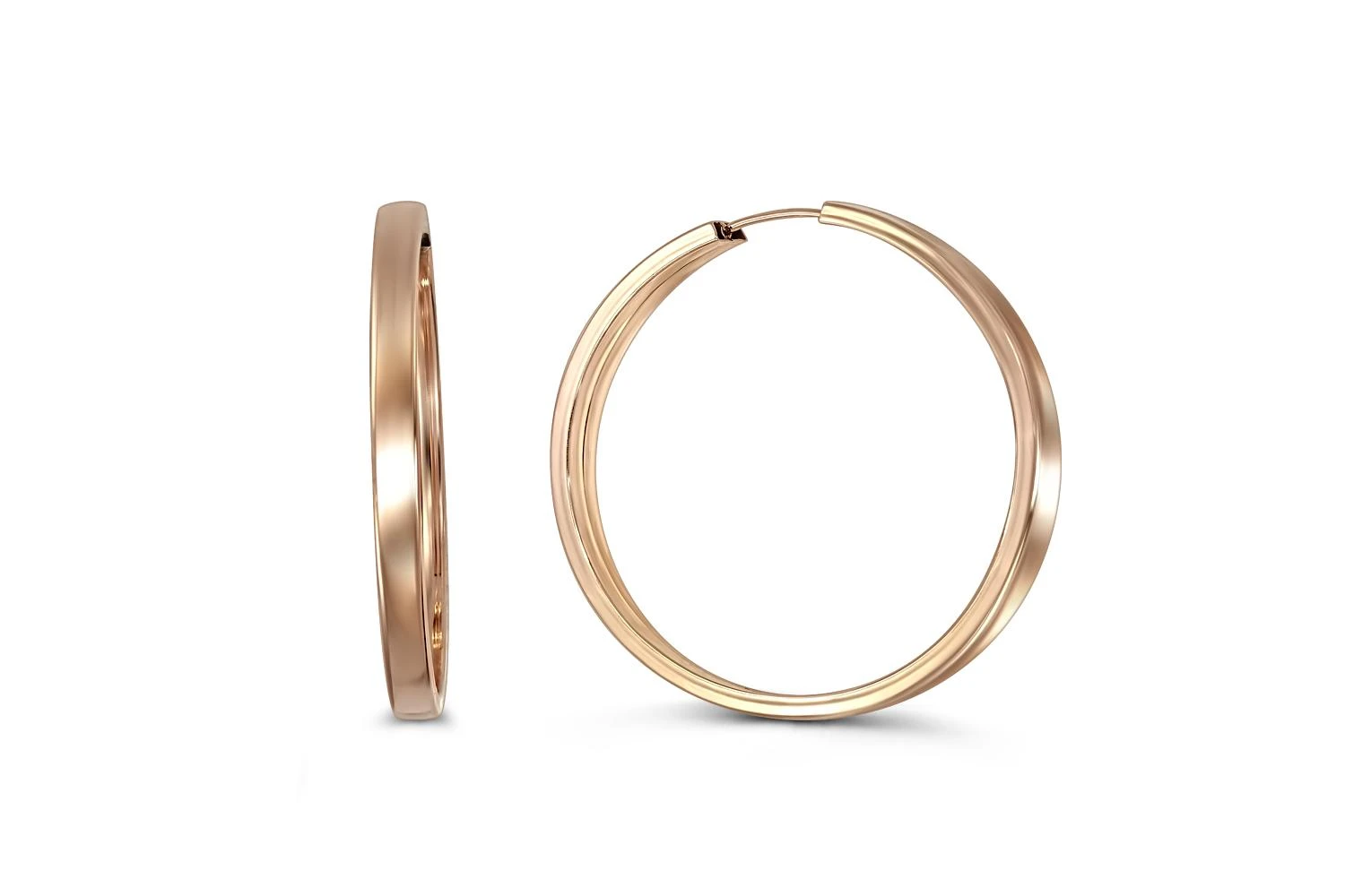 Серьги-конго из красного золота без вставок