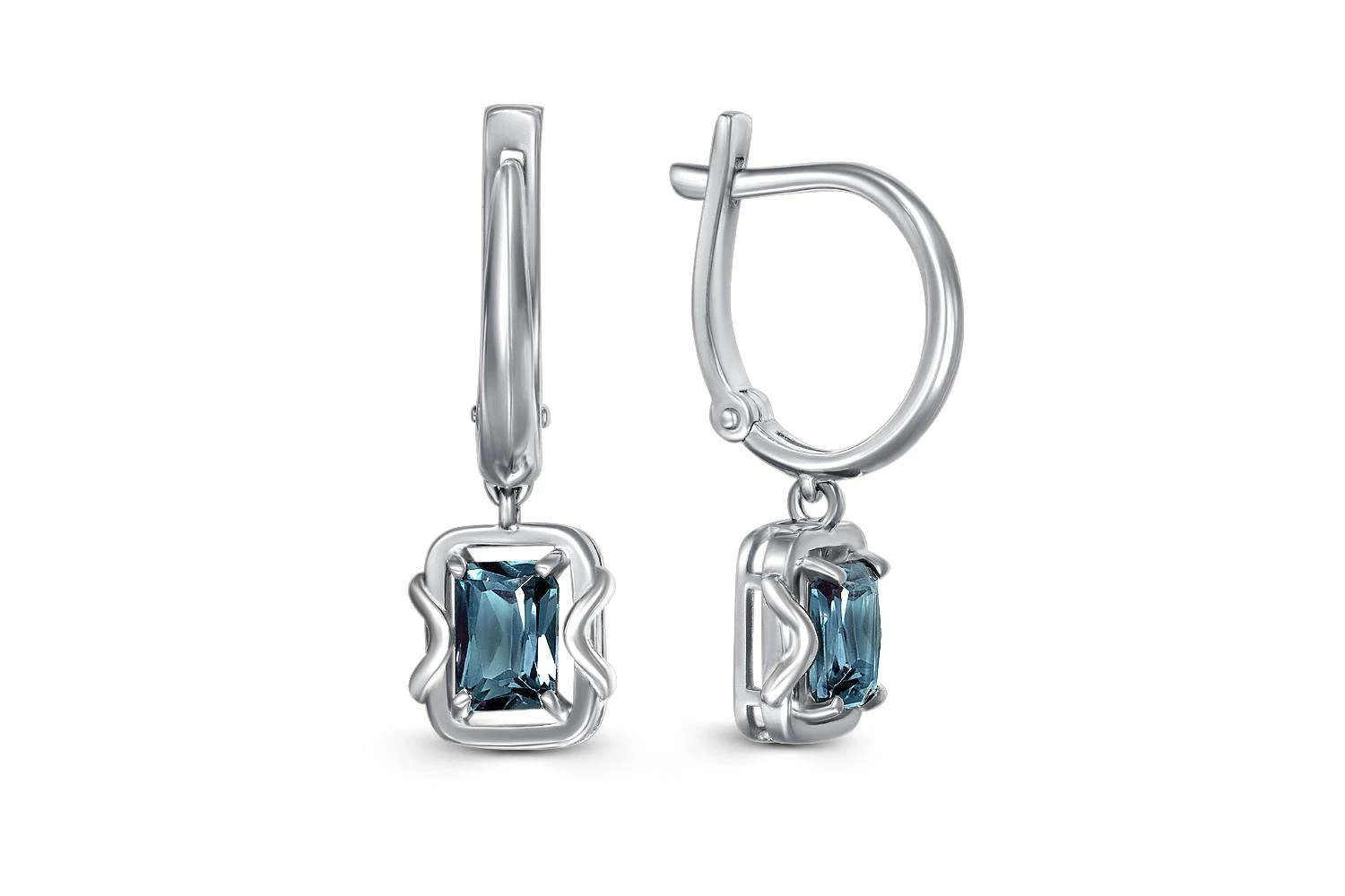 Серьги из белого золота с 2 топазами лондон