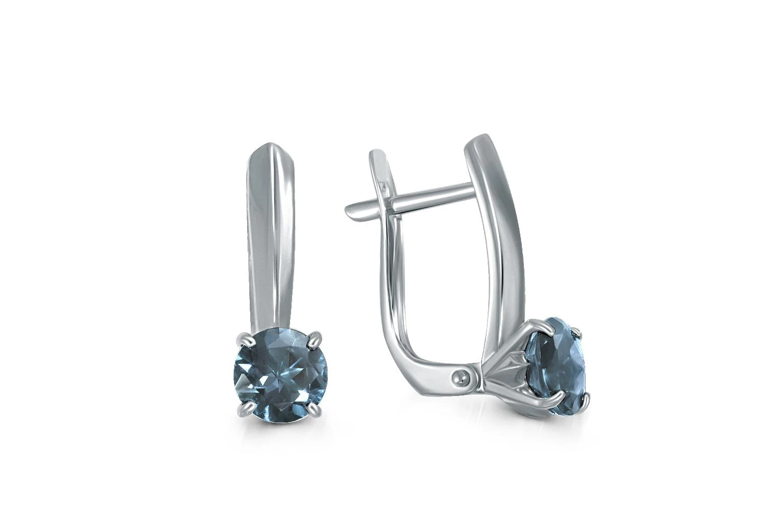 Серьги из белого золота с 2 топазами лондон
