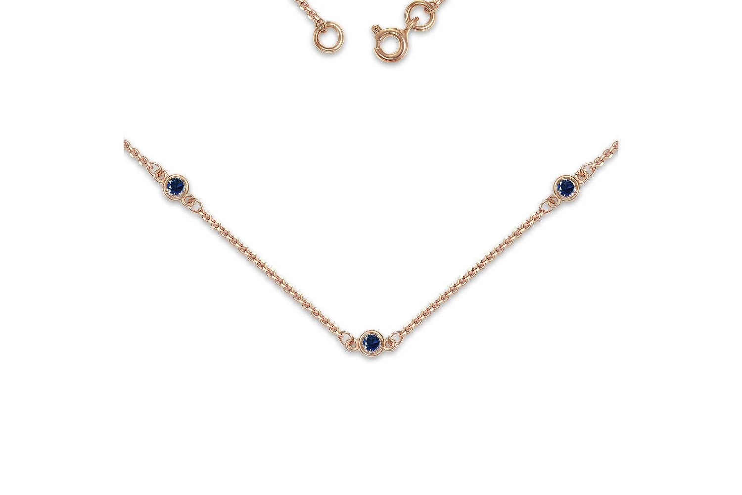 Колье из красного золота с 3 сапфирами