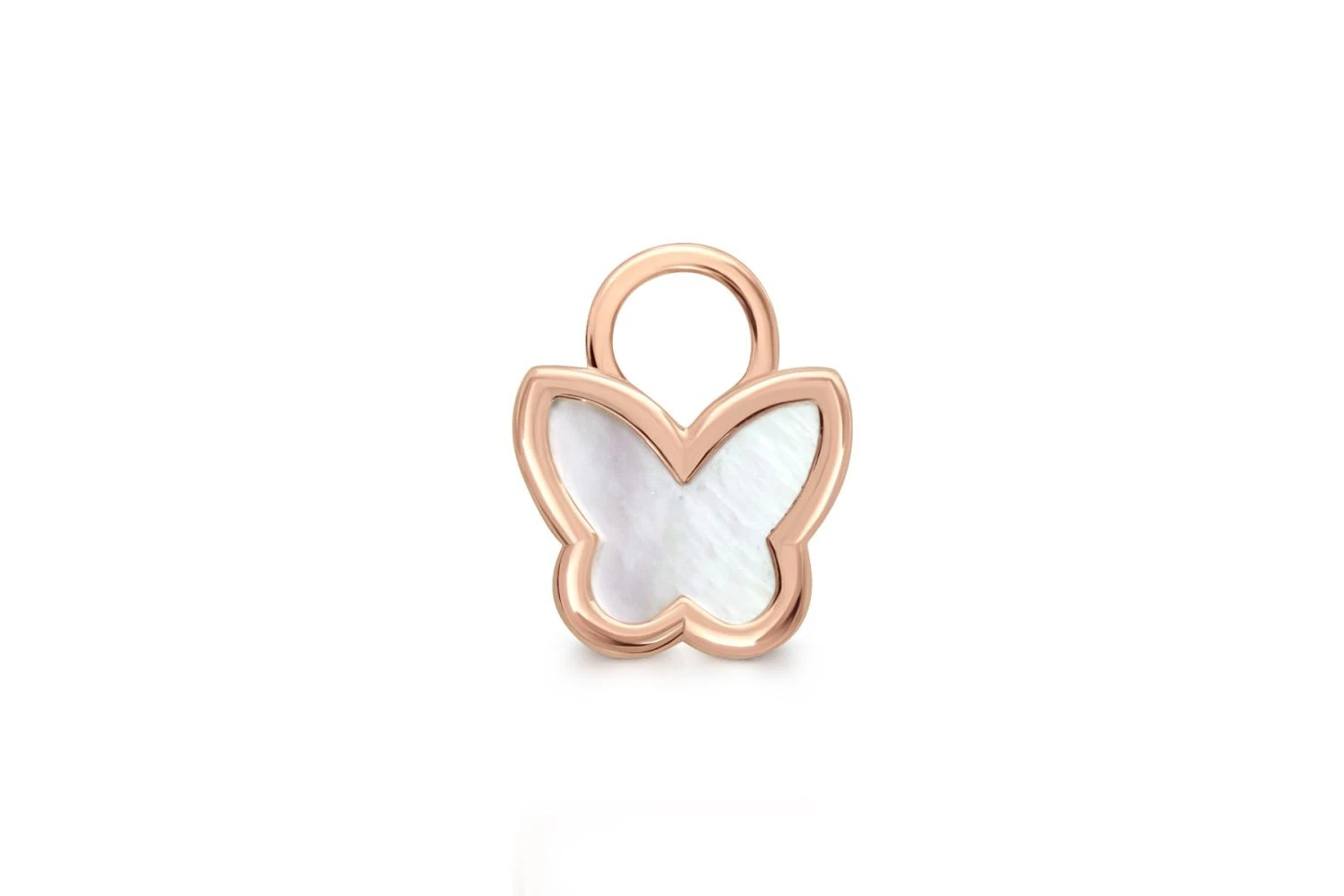 Подвеска серёг-трансформеров Бабочка из красного золота с перламутром