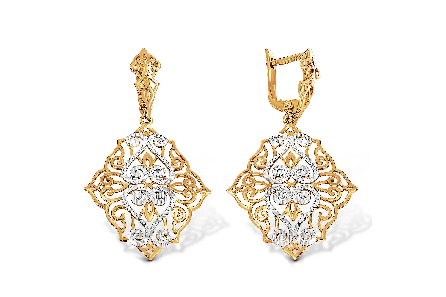 Серьги из жёлтого золота без вставок