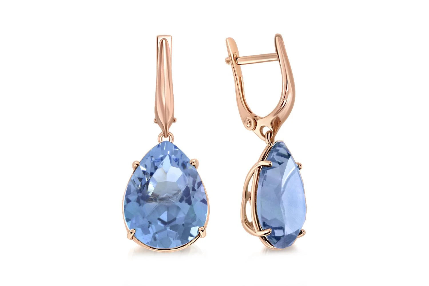 Серьги из красного золота с 2 наноситалами