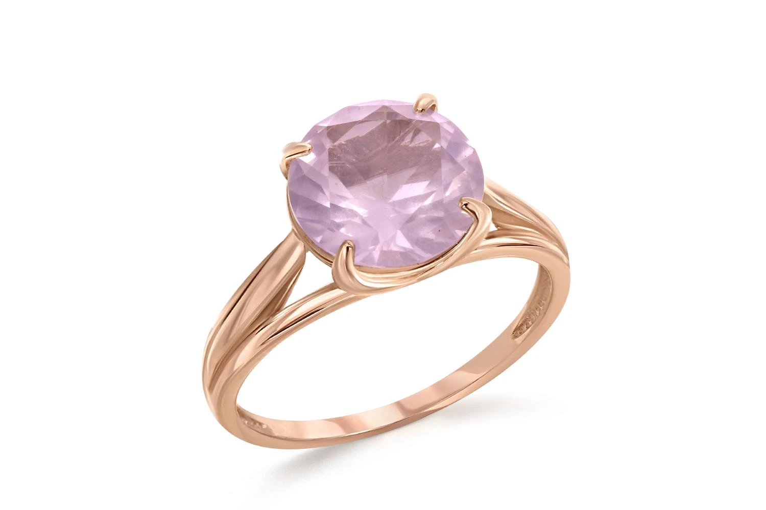 Кольцо из красного золота с кварцем