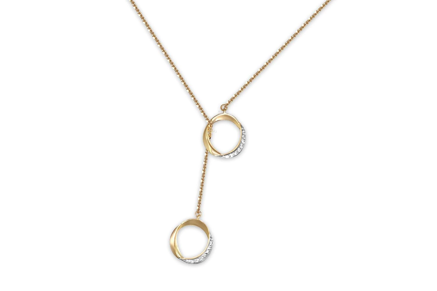 Колье Круг из жёлтого золота с 16 фианитами