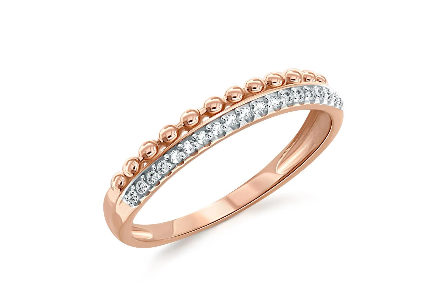 Кольцо Дорожка из красного золота с 19 фианитами