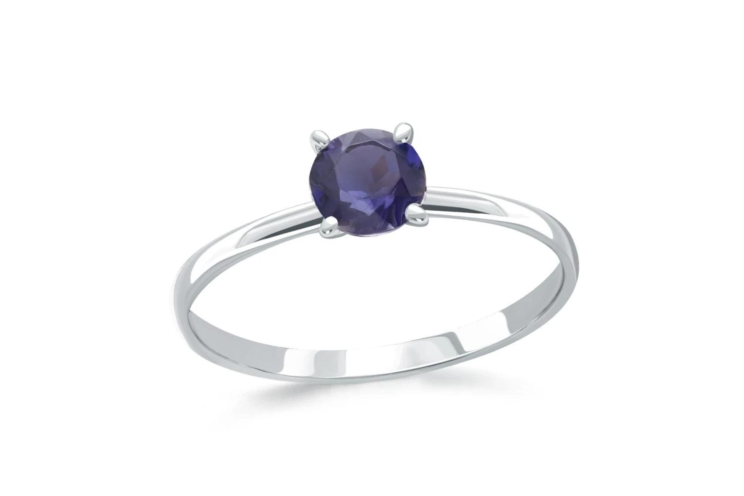 Кольцо из белого золота с иолитом