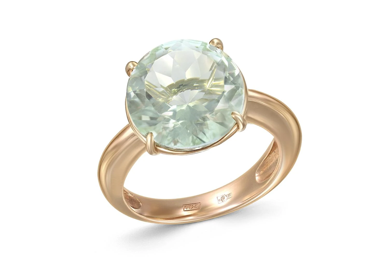 Кольцо из красного золота с аметистом