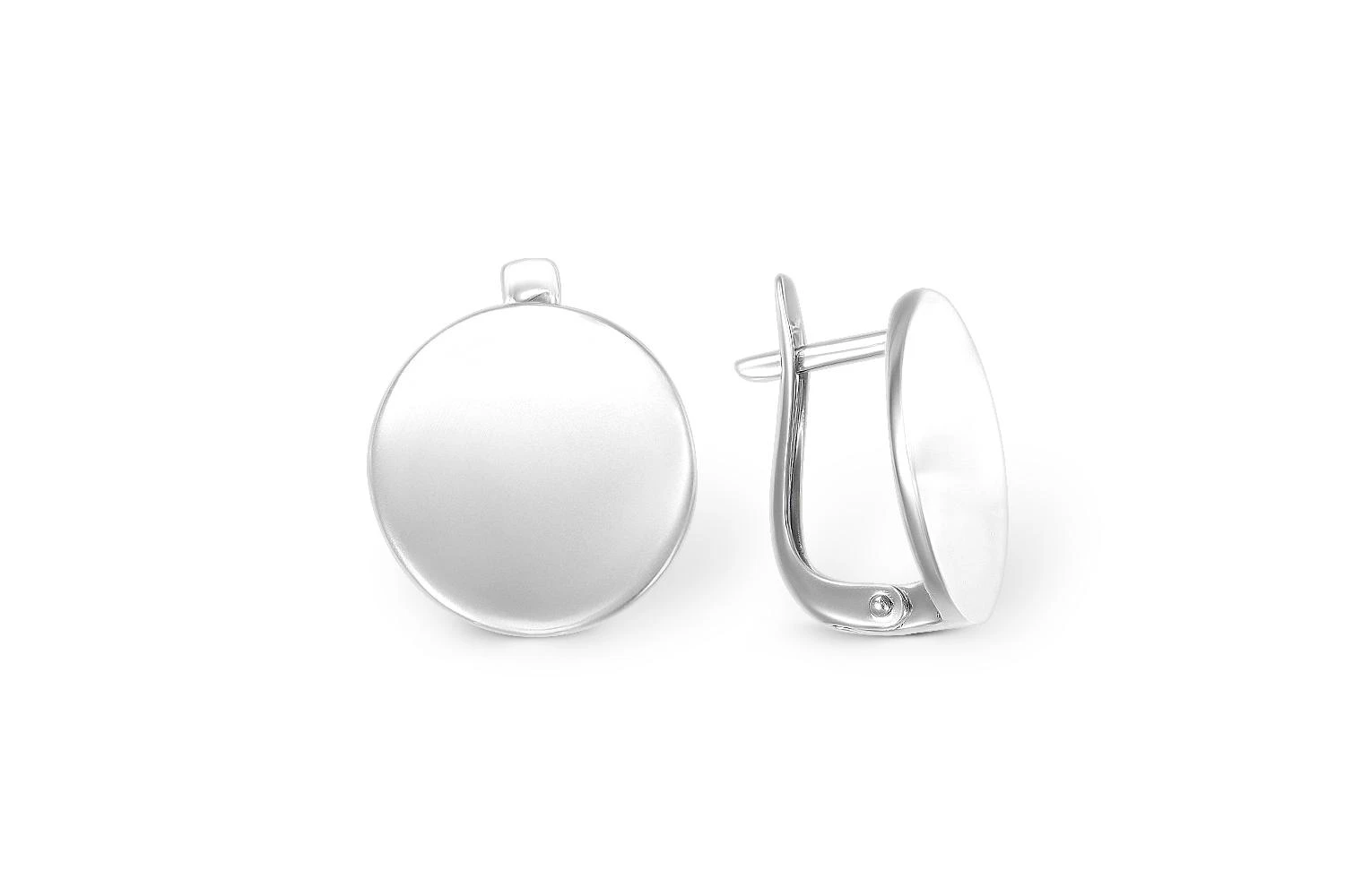 Серьги Круги из белого золота без вставок