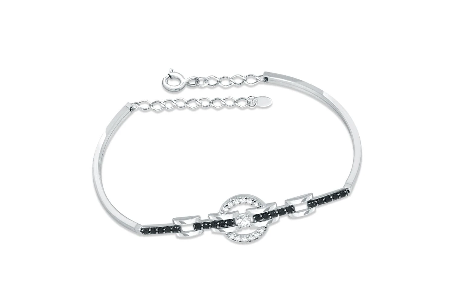 Браслет из белого золота с 33 фианитами