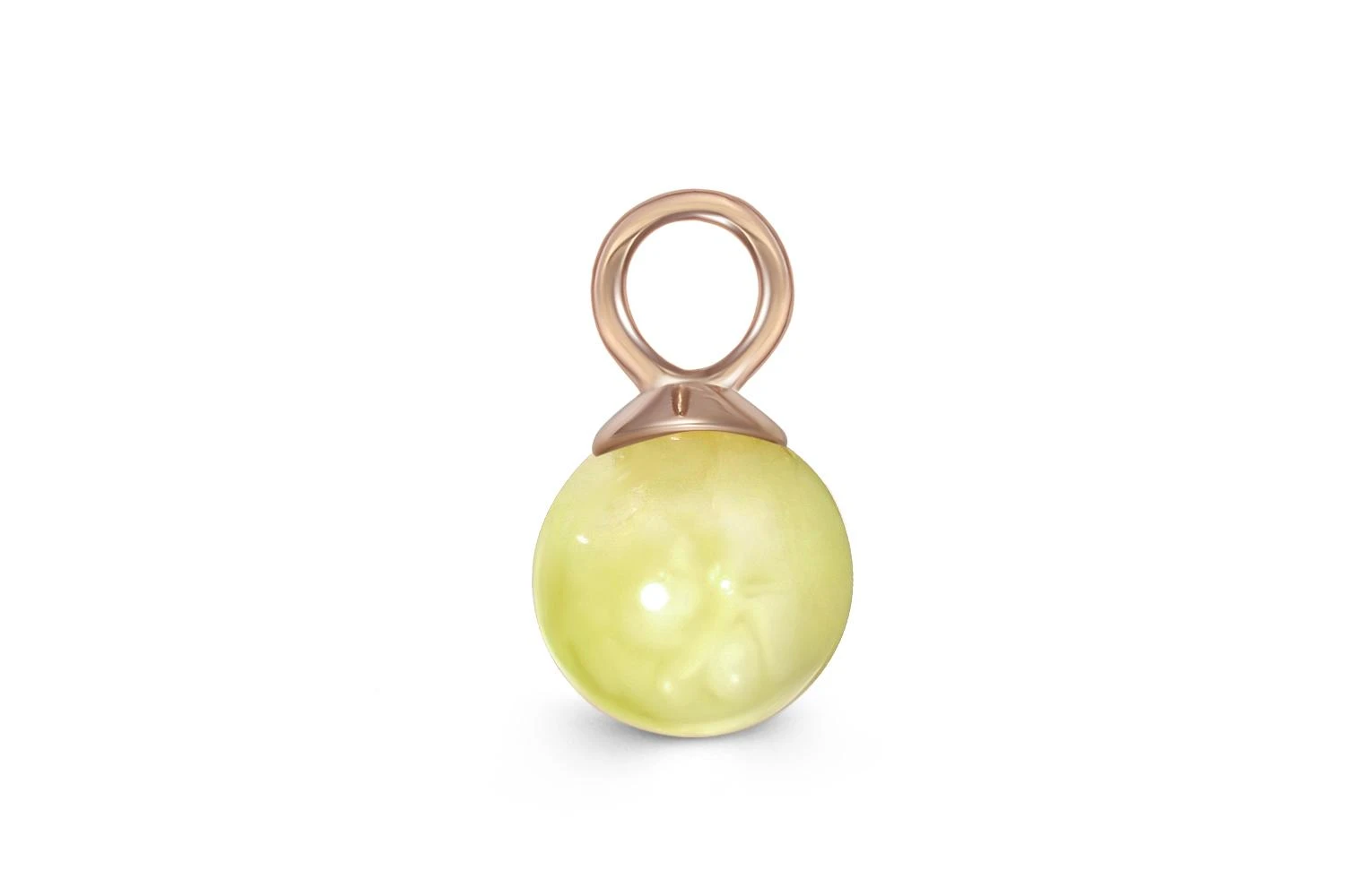 Подвеска серёг-трансформеров из красного золота с янтарём