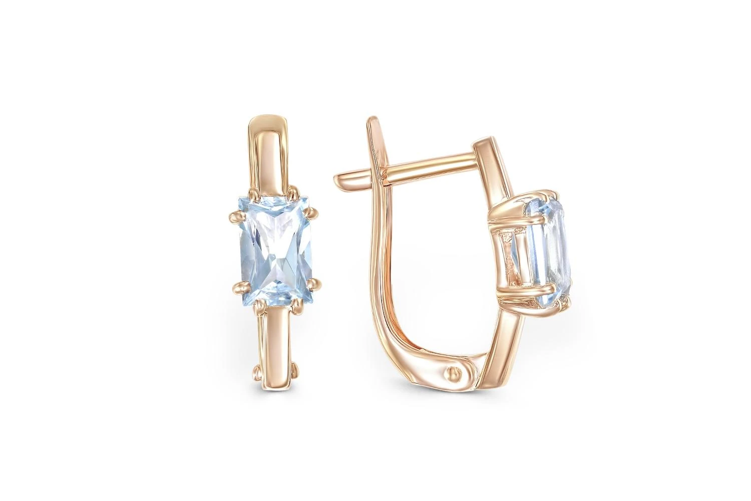 Серьги из красного золота с 2 топазами sky