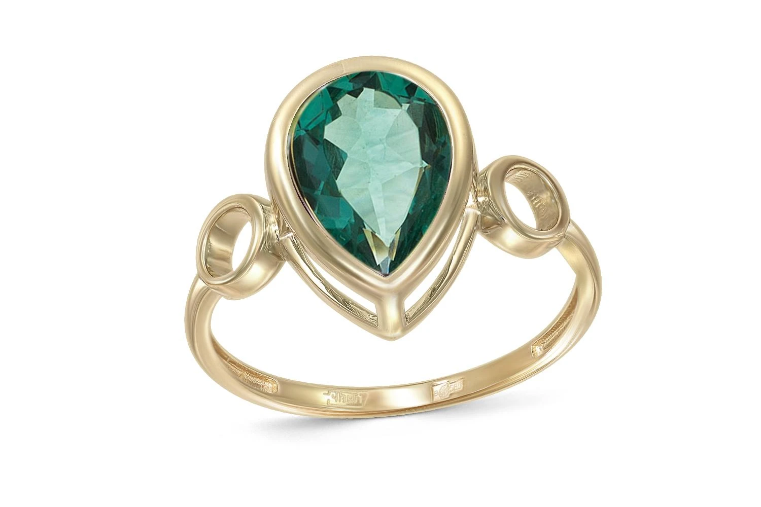 Кольцо из жёлтого золота с кварцем