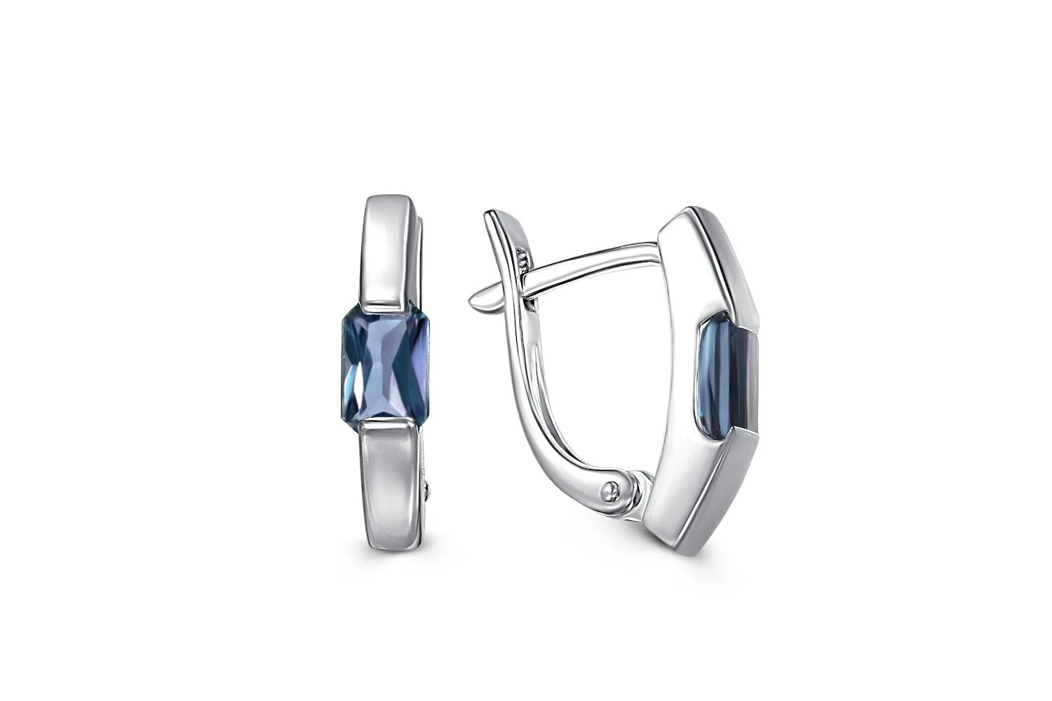 Серьги из белого золота с 2 топазами лондон