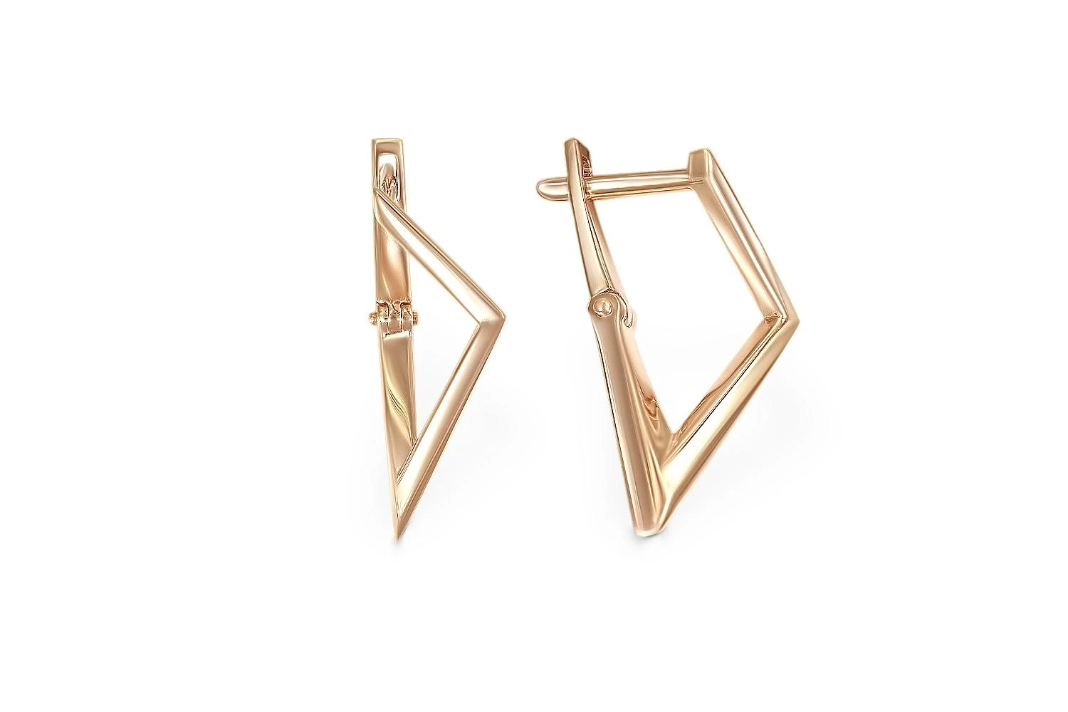 Серьги из красного золота без вставок