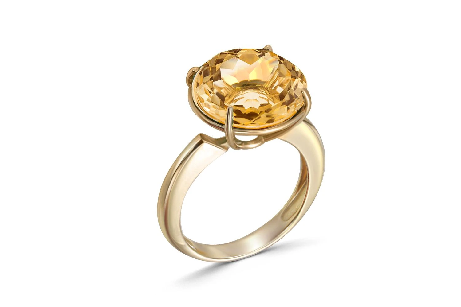 Кольцо из жёлтого золота с кварцем