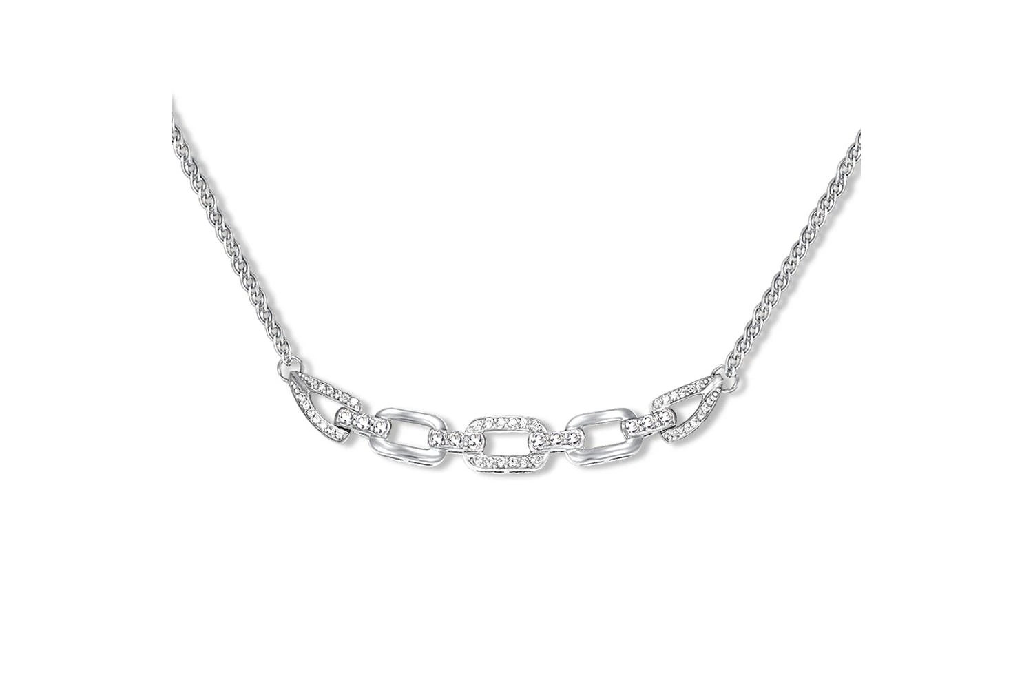 Колье из белого золота с 50 фианитами