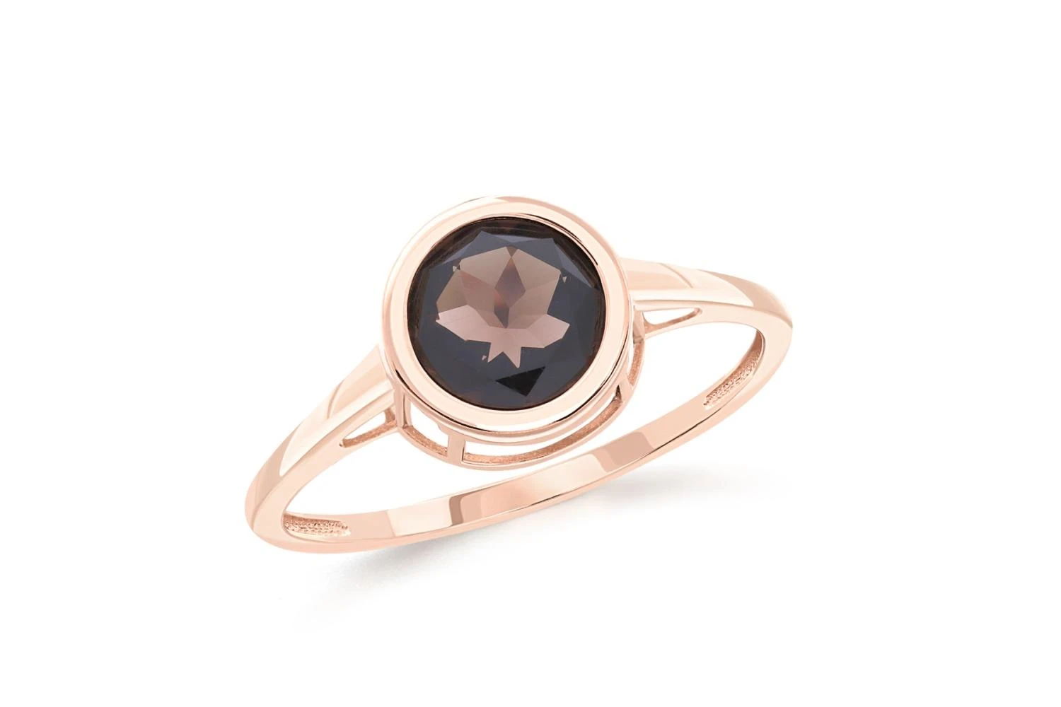 Кольцо из красного золота с раухтопазом