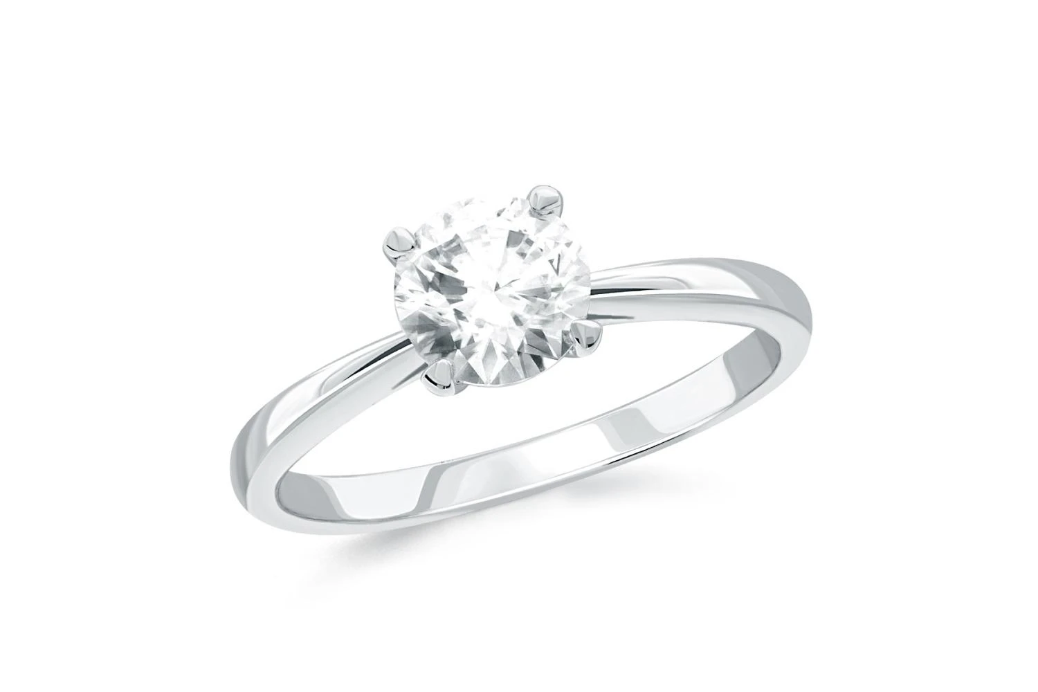 Кольцо из белого золота с муассанитом