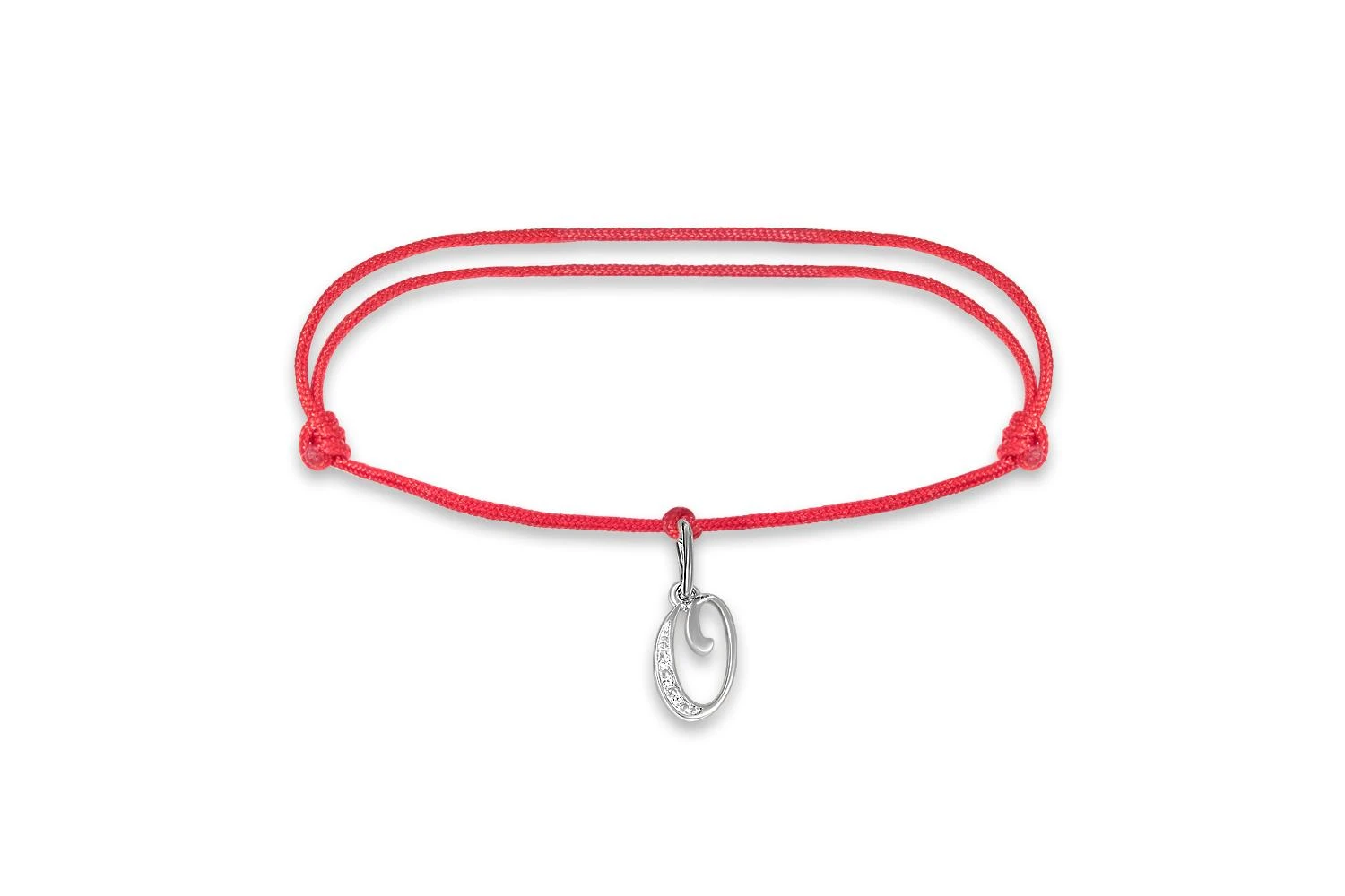 Браслет Буква из белого золота с 3 фианитами