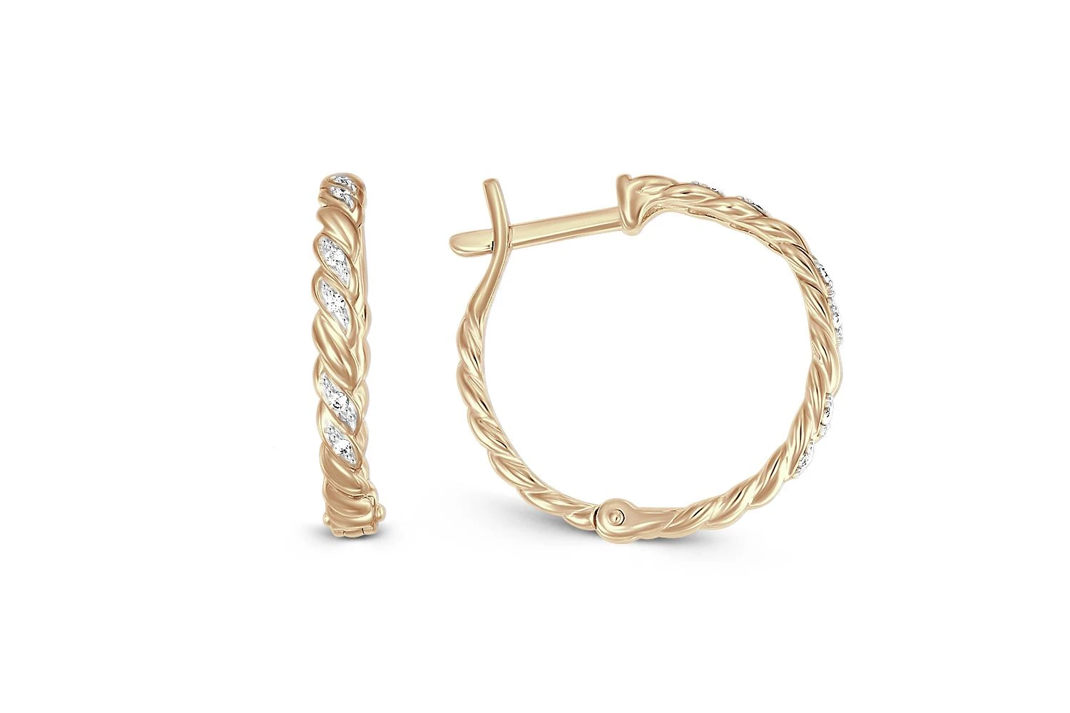 Серьги Дорожки из жёлтого золота с 12 бриллиантами