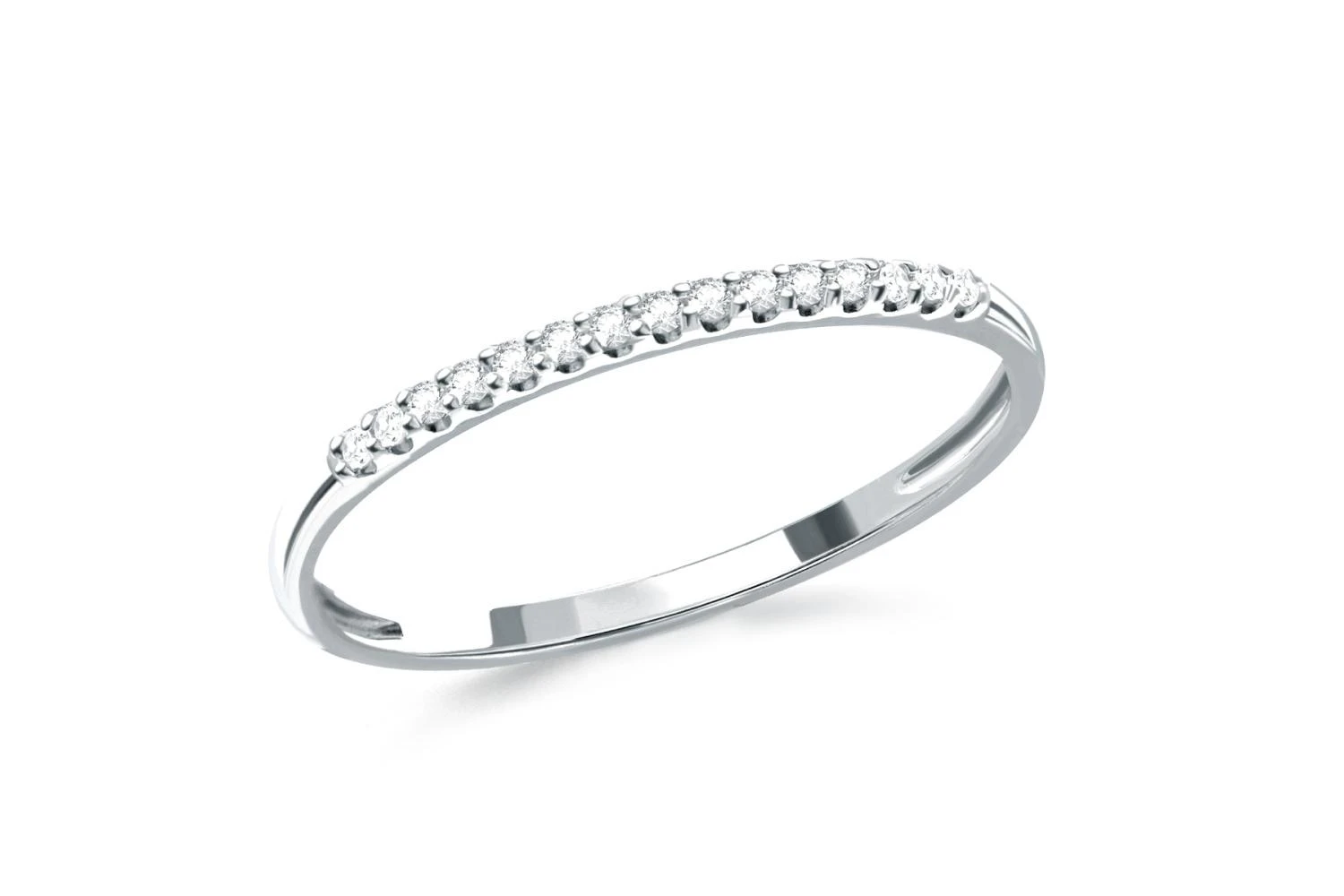 Кольцо из белого золота с 15 бриллиантами