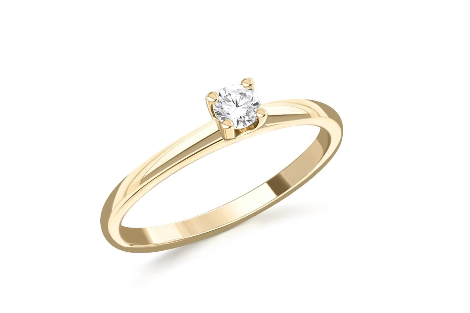 Кольцо из жёлтого золота с муассанитом