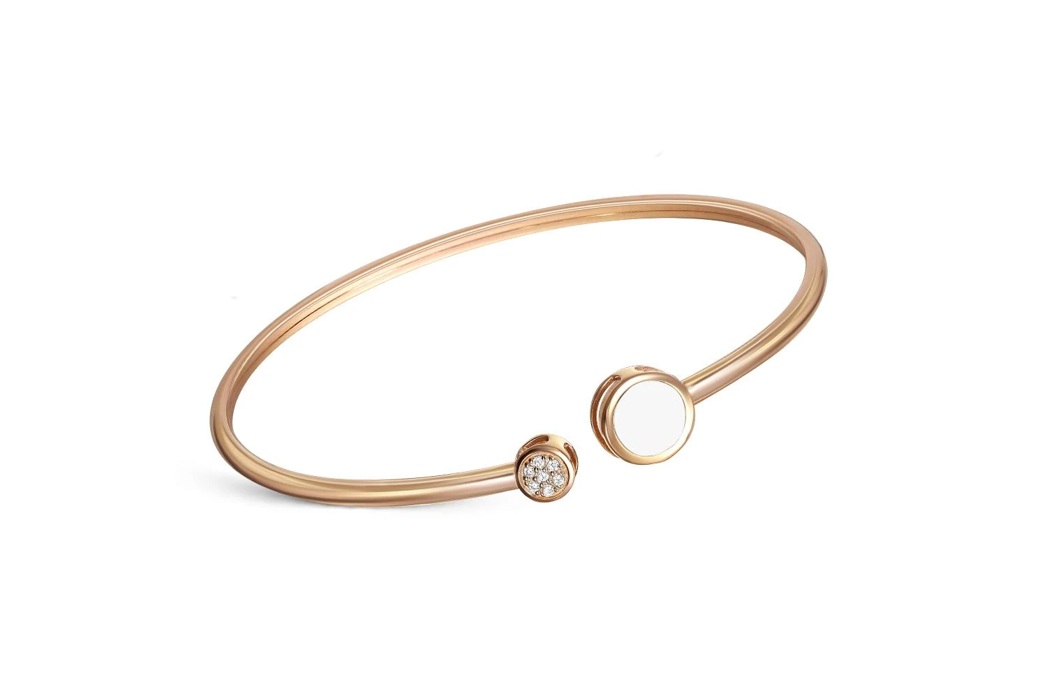 Браслет из красного золота с 7 фианитами