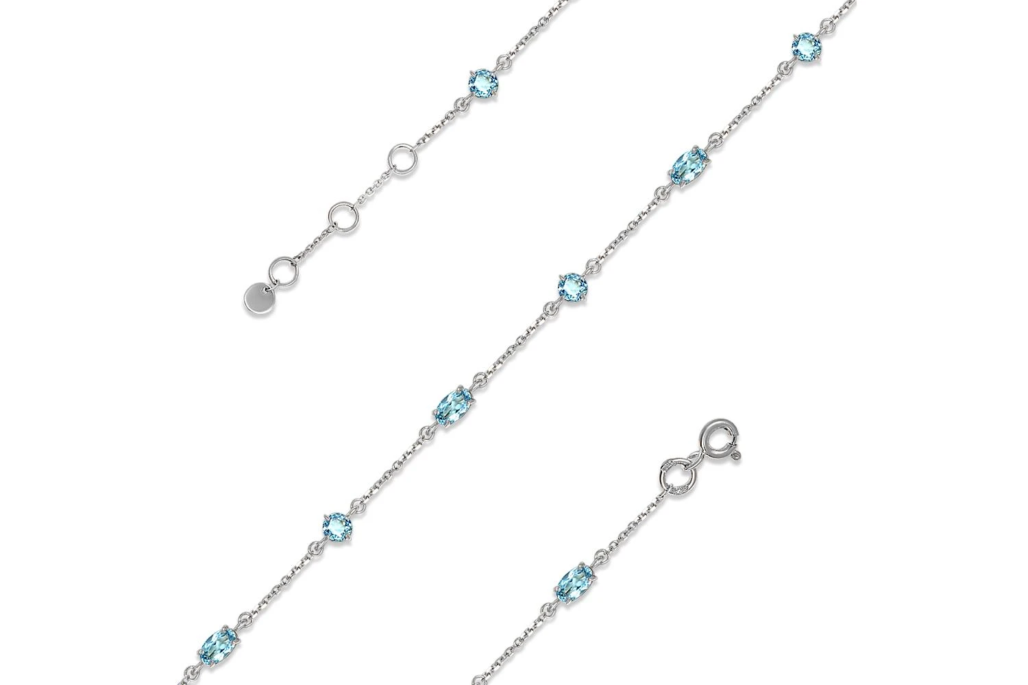 Браслет из белого золота с 8 топазами sky