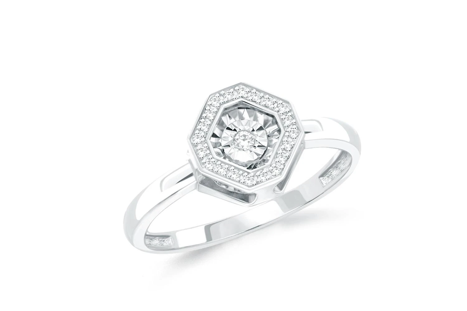 Кольцо из белого золота с 21 бриллиантами