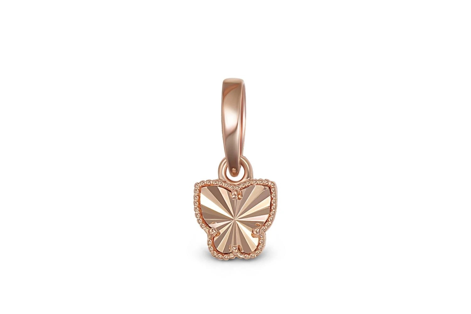 Подвеска Бабочка из красного золота без вставок
