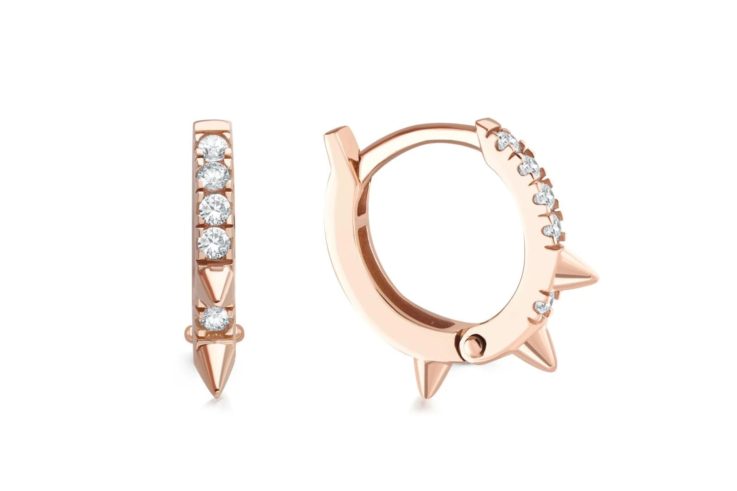 Серьги из красного золота с 10 фианитами