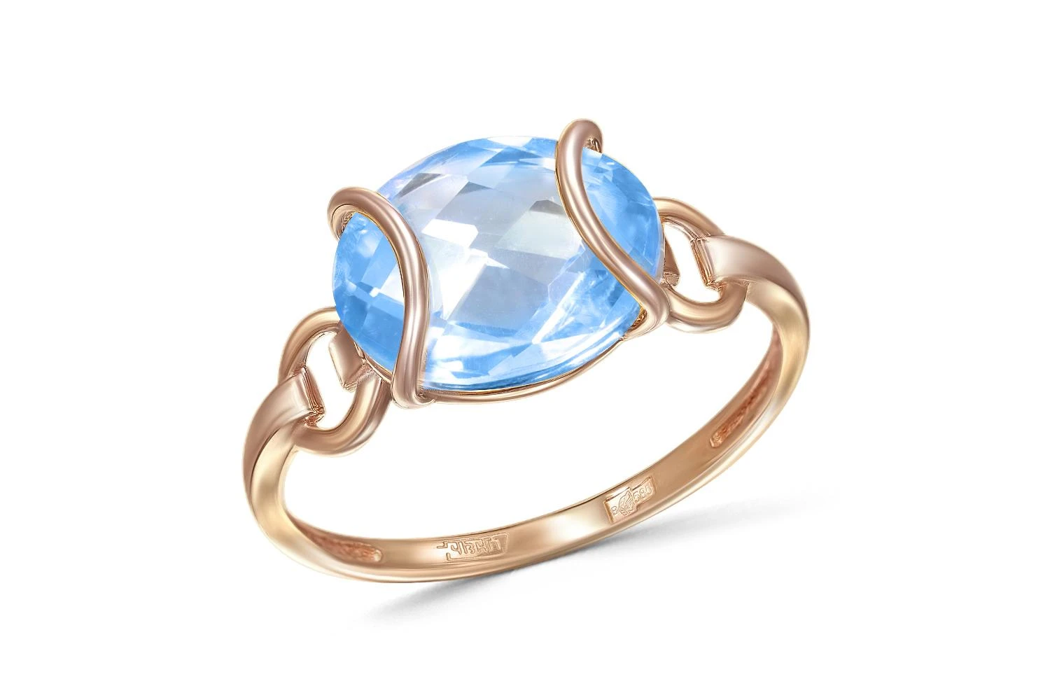 Кольцо из красного золота с топазом swiss