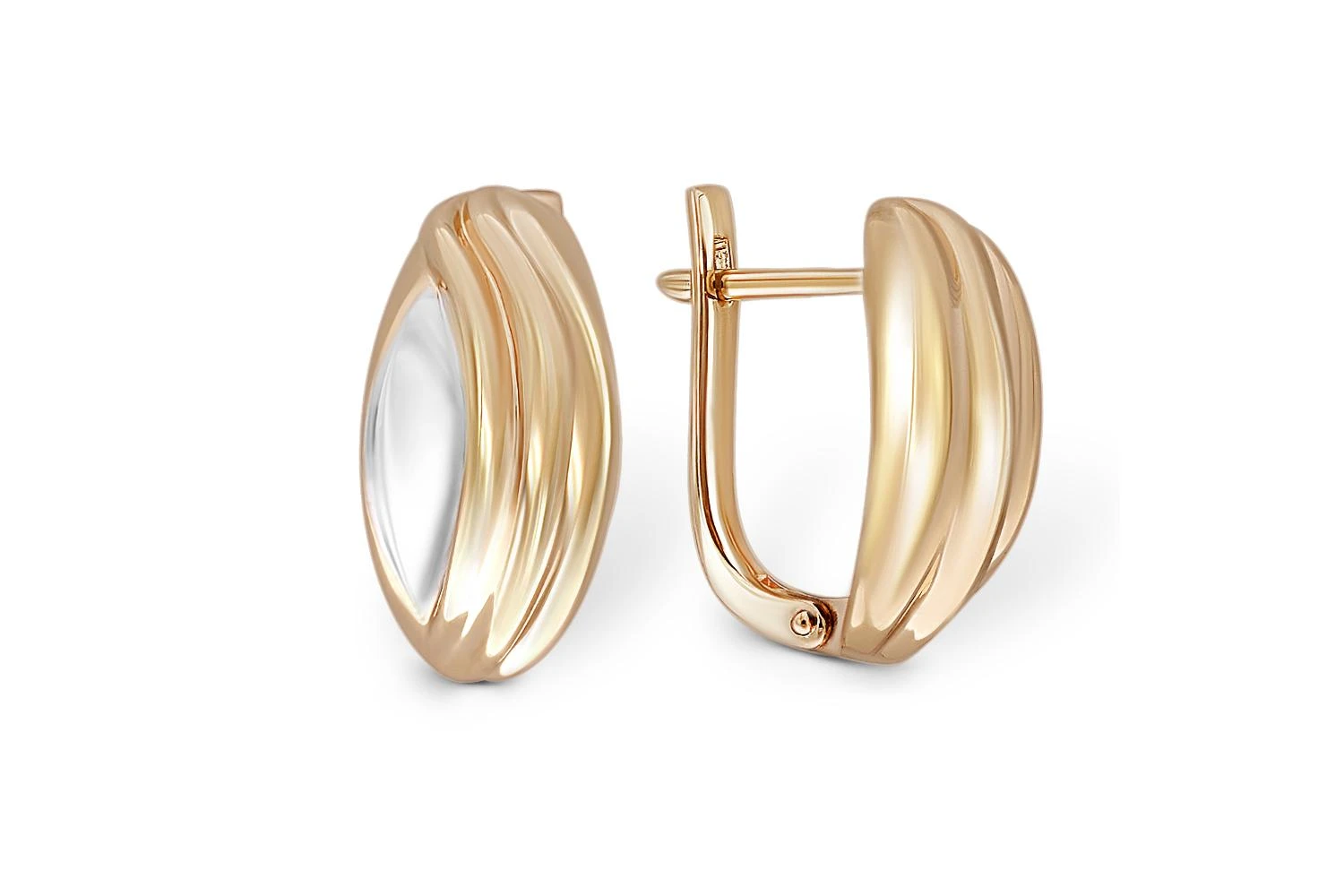 Серьги из жёлтого золота без вставок