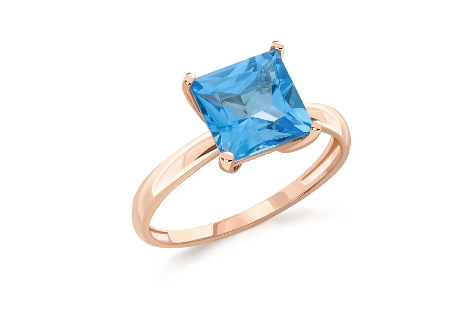 Кольцо из красного золота с топазом swiss