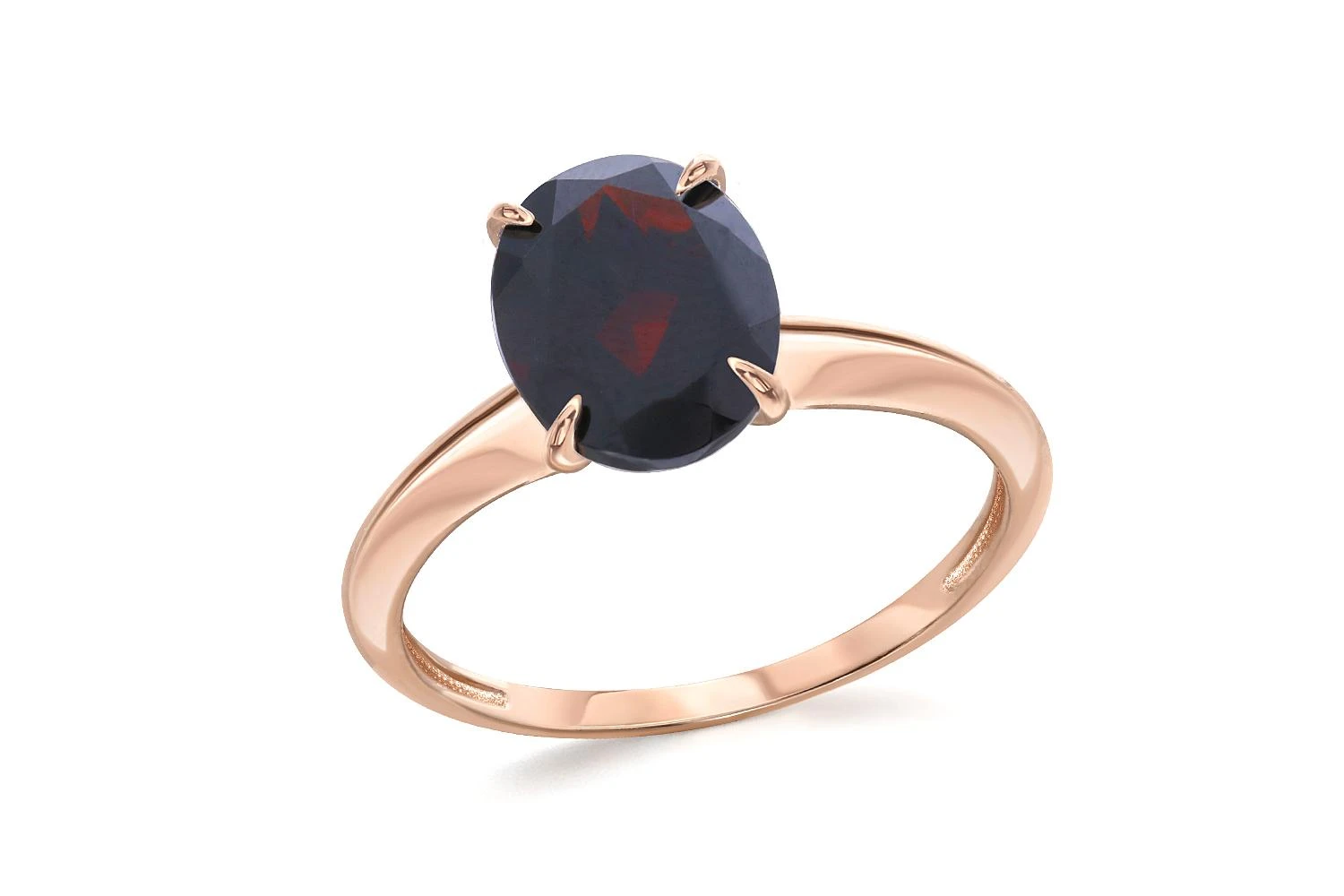 Кольцо из красного золота с гранатом