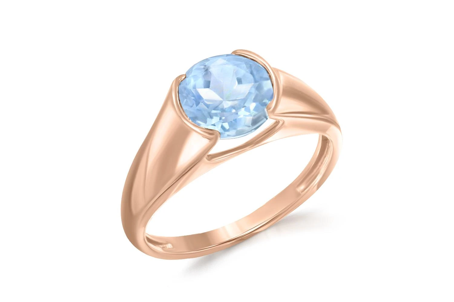 Кольцо из красного золота с топазом sky