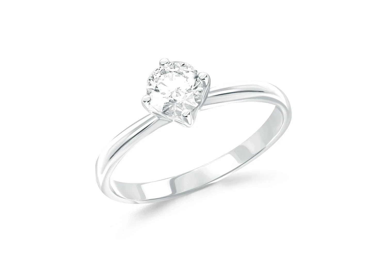 Кольцо из белого золота с кристаллом swarovski