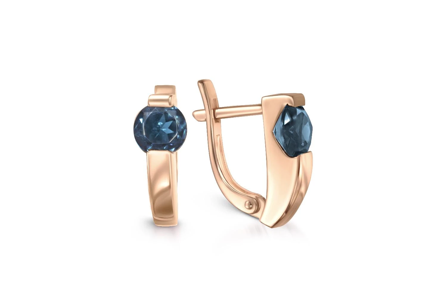 Серьги из красного золота с 2 топазами лондон