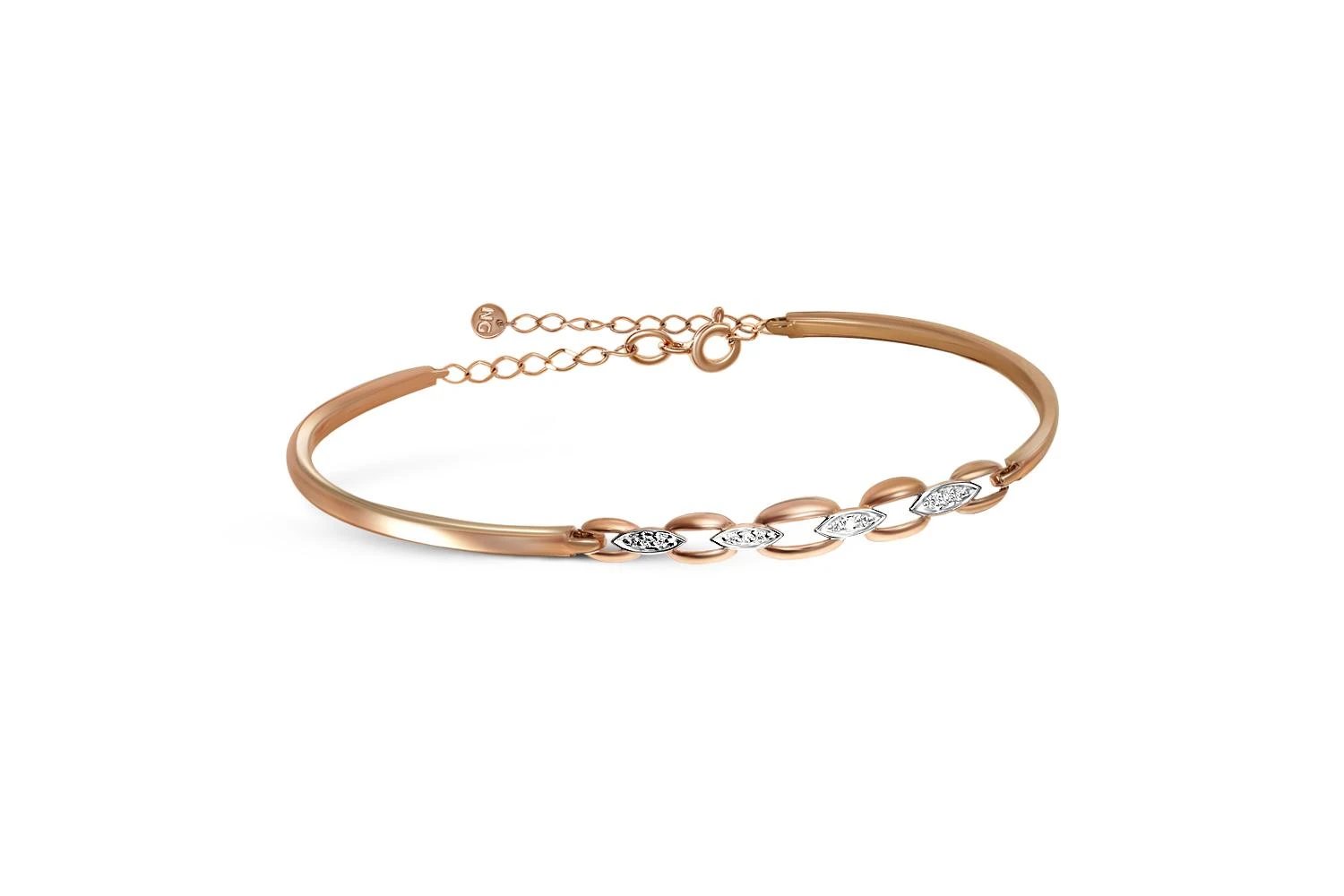 Браслет из красного золота с 12 фианитами