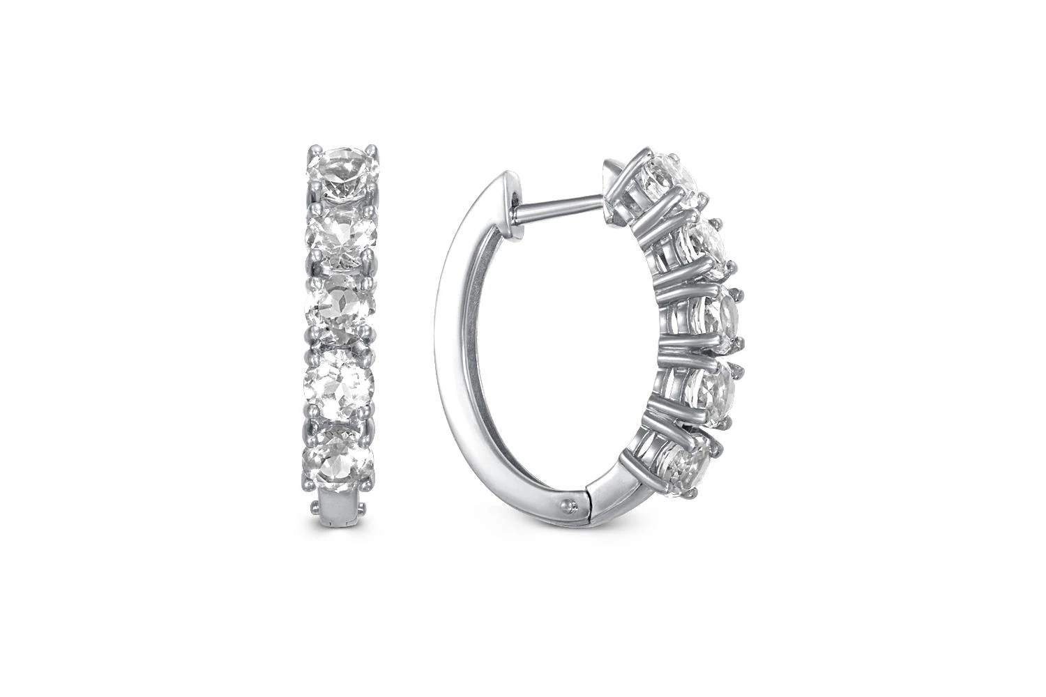 Серьги Дорожки из белого золота с 10 фианитами