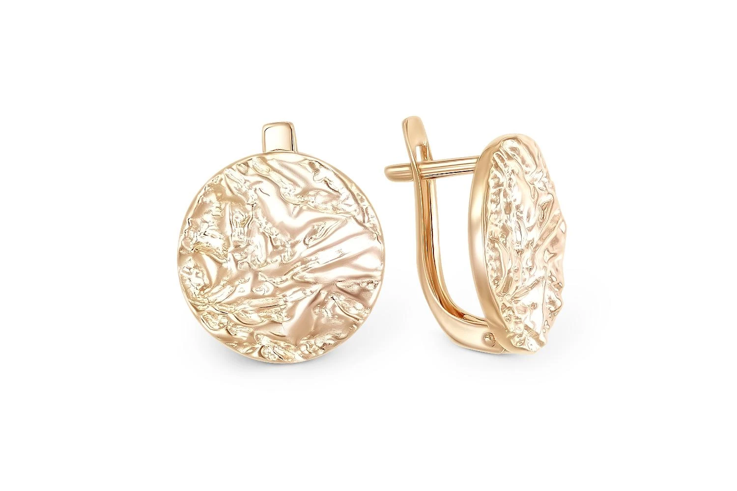 Серьги Круги из красного золота без вставок