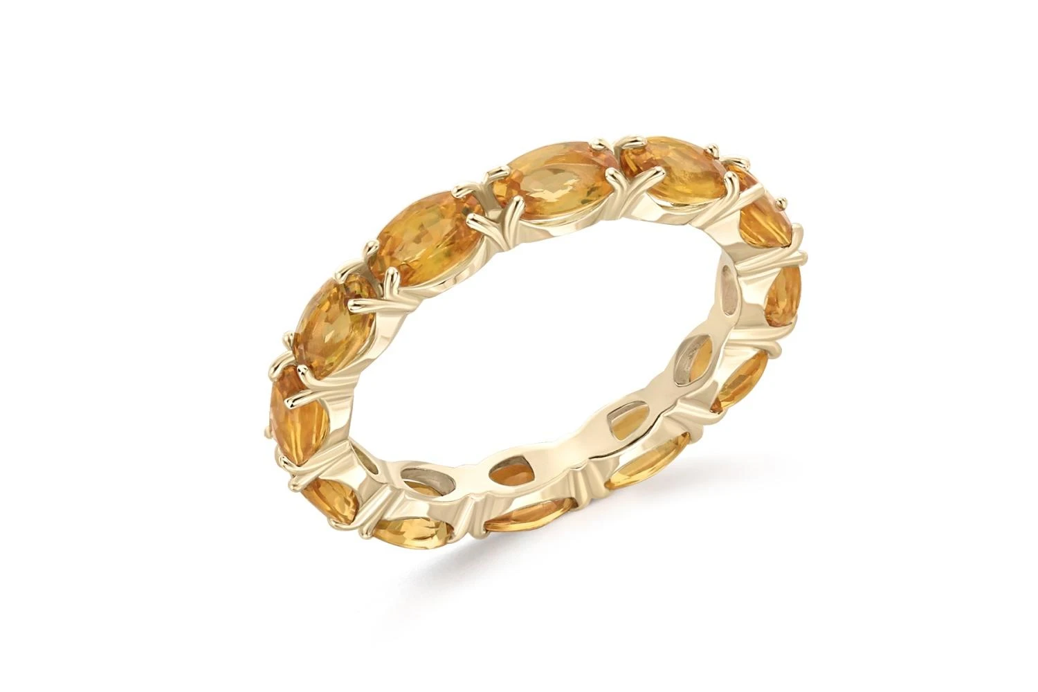 Кольцо Дорожка из жёлтого золота с 12 сапфирами